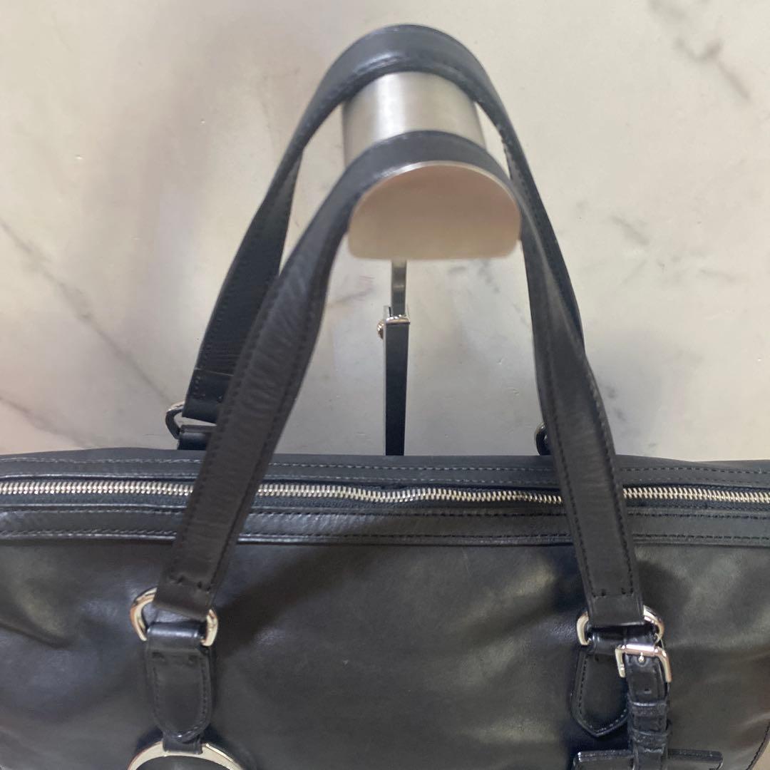 Ralph Lauren 黒 レザービジネスバッグ　2way 黒　保存袋付き