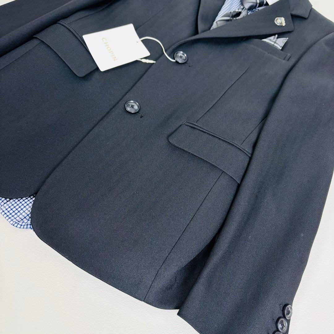 2656【新品タグ付き】ショパン 150cm キッズフォーマル 6点セット 黒