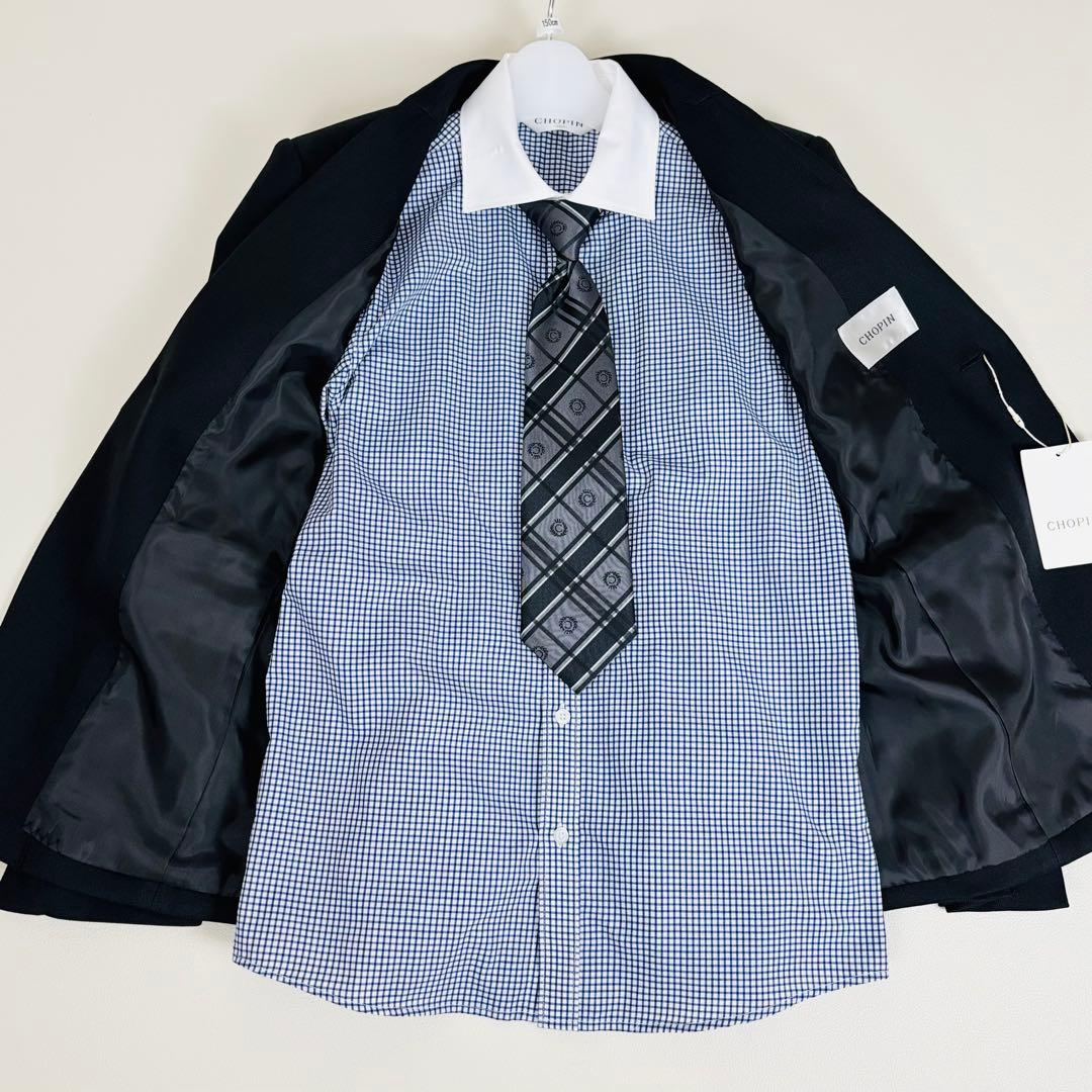 2656【新品タグ付き】ショパン 150cm キッズフォーマル 6点セット 黒