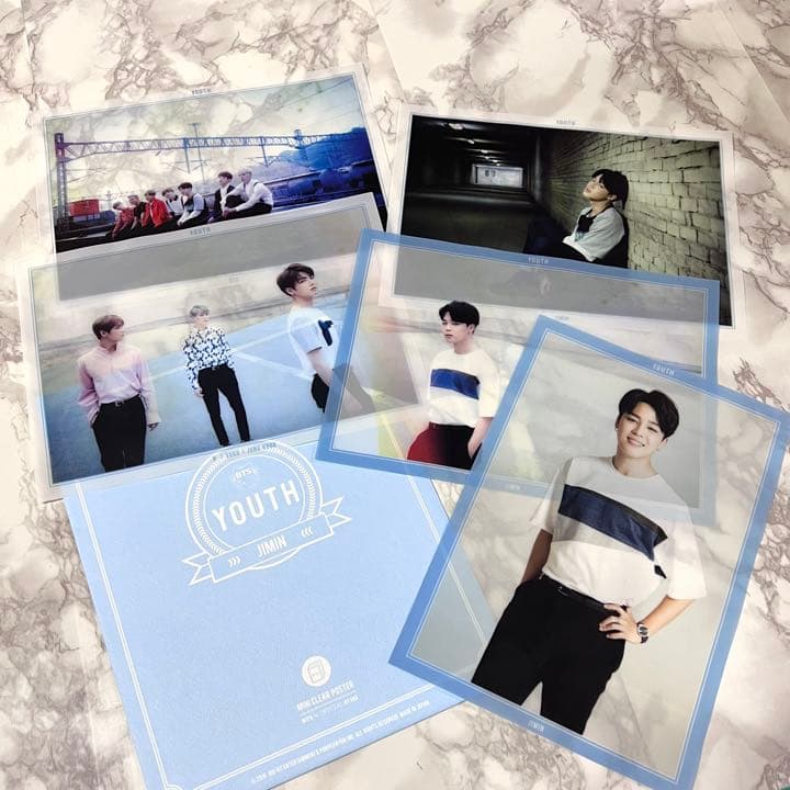 ◎ 【レア】 BTS YOUTH ジミン クリアポスター 5枚セット