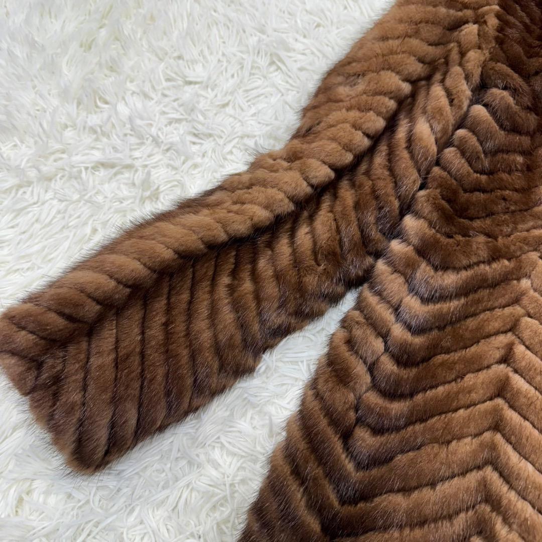 極美品✨SAGAMINK サガミンク 金タグ ファーコート ブラウン 11号 L