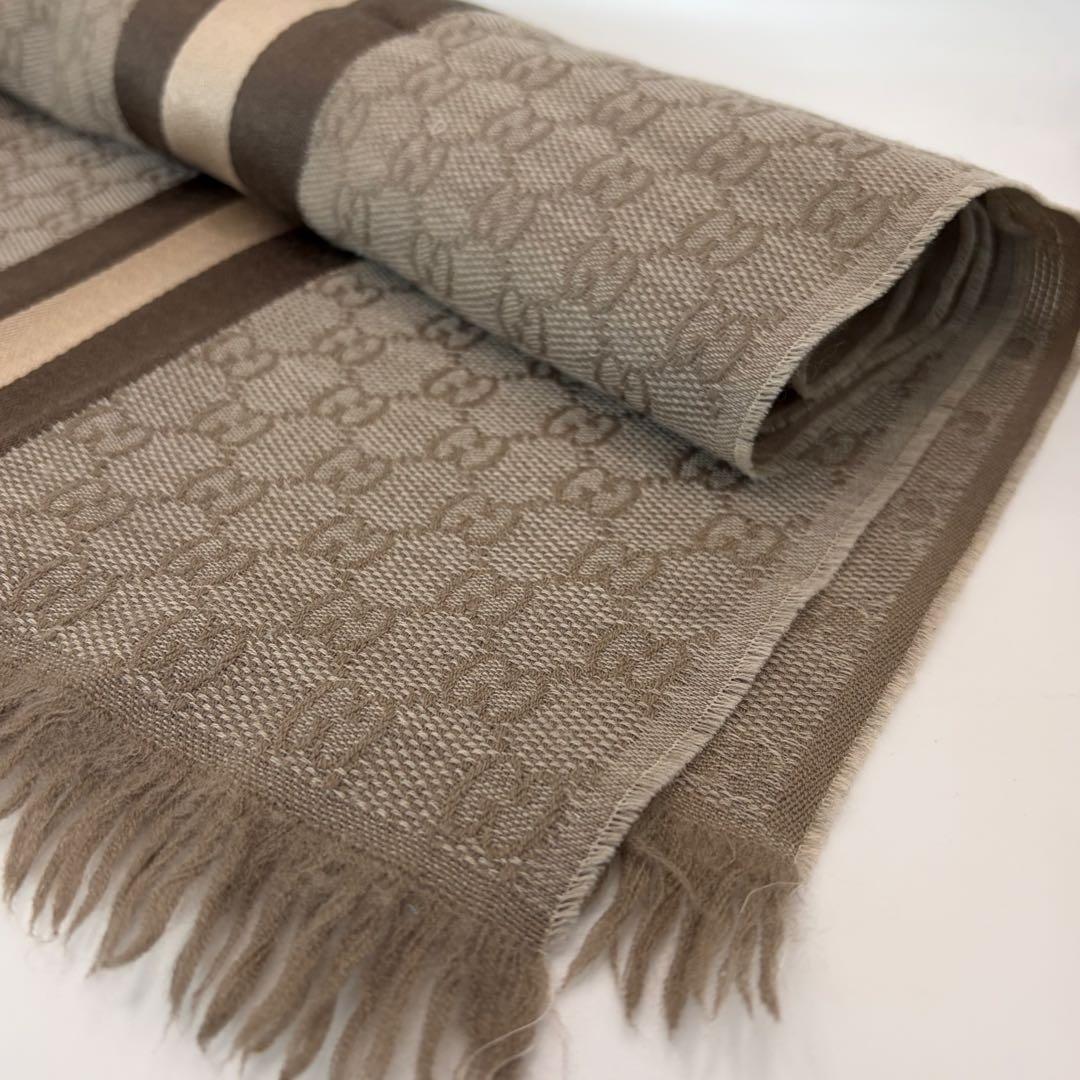 GUCCI☆GG柄ロングマフラー silk20％混