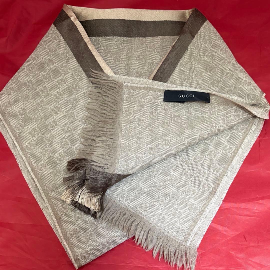GUCCI☆GG柄ロングマフラー silk20％混