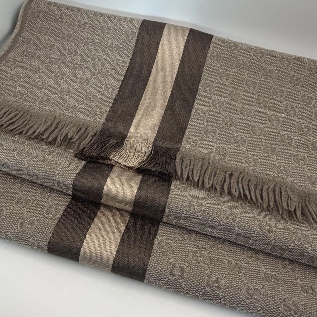 GUCCI☆GG柄ロングマフラー silk20％混