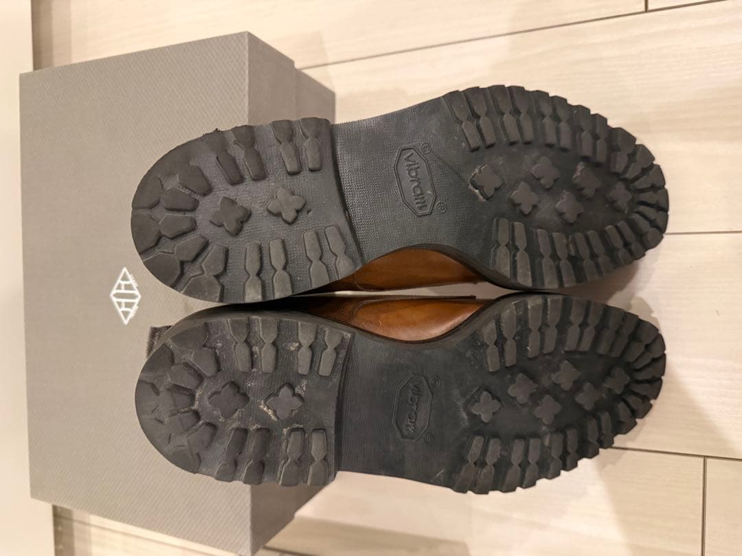 WH ダブルエイチ ブラウン ダブルモンクシューズ