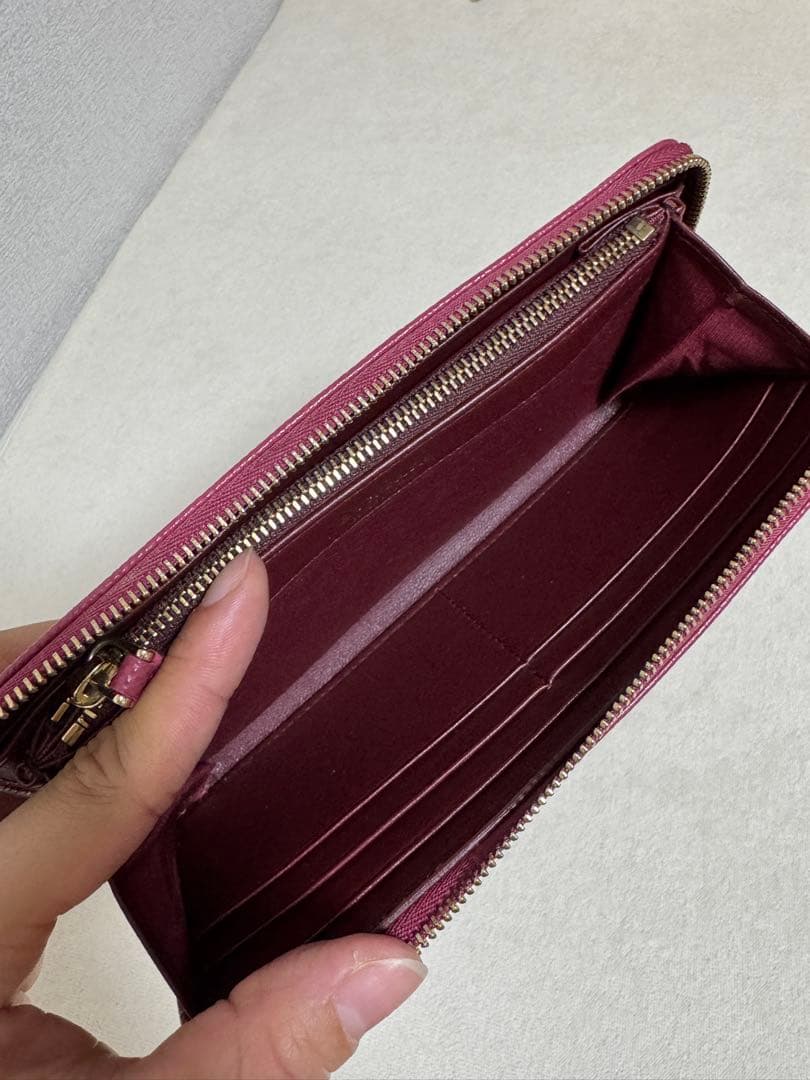 【ゆゆ】BVLGARI バーガンディ レザー 長財布