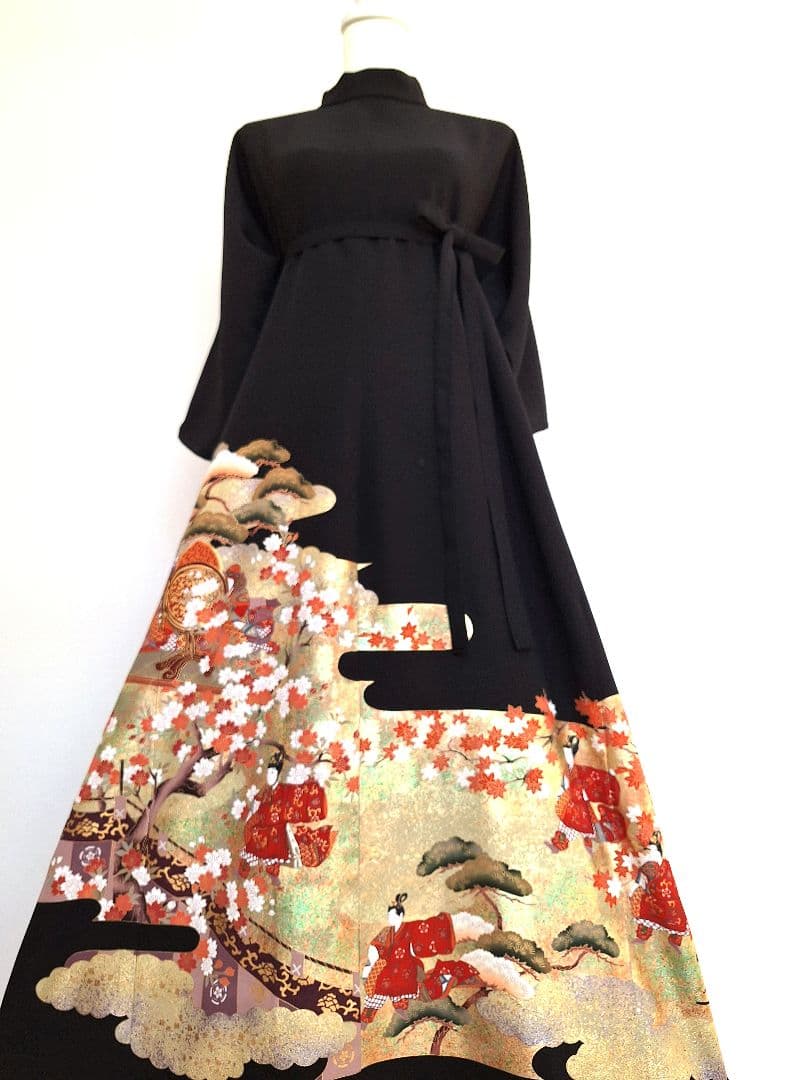 着物リメイクワンピース3641