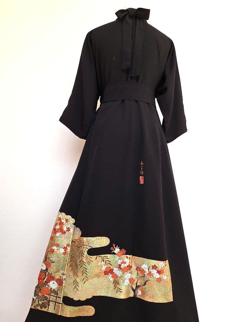 着物リメイクワンピース3641