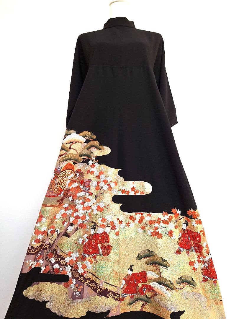 着物リメイクワンピース3641