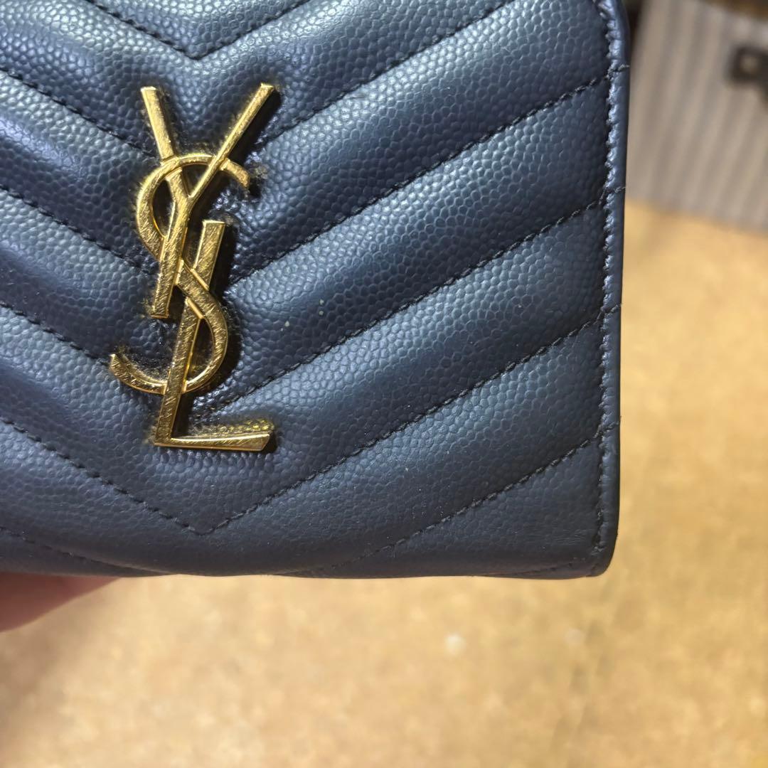 イヴサンローラン　YSL ラウンドジップ 財布　二つ折り ブラック