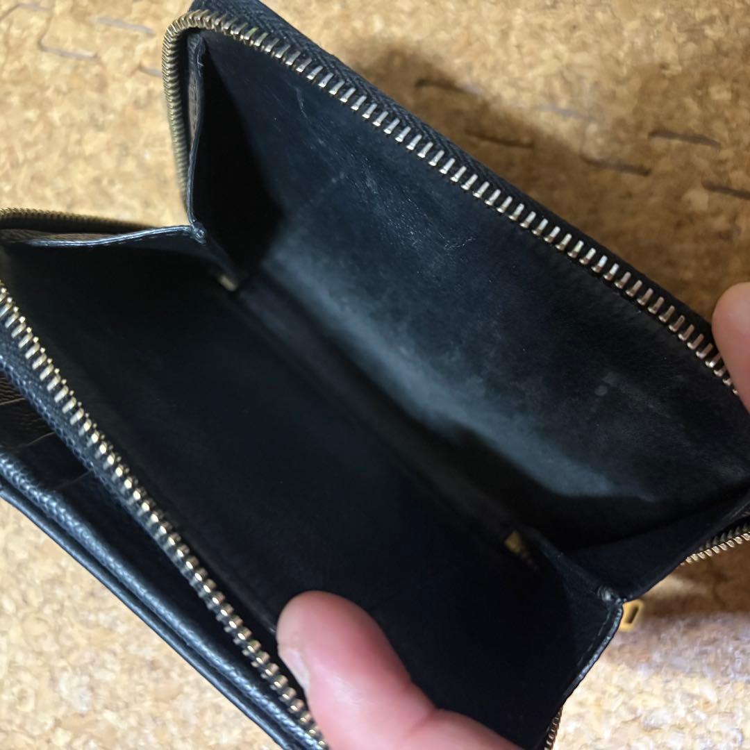 イヴサンローラン　YSL ラウンドジップ 財布　二つ折り ブラック