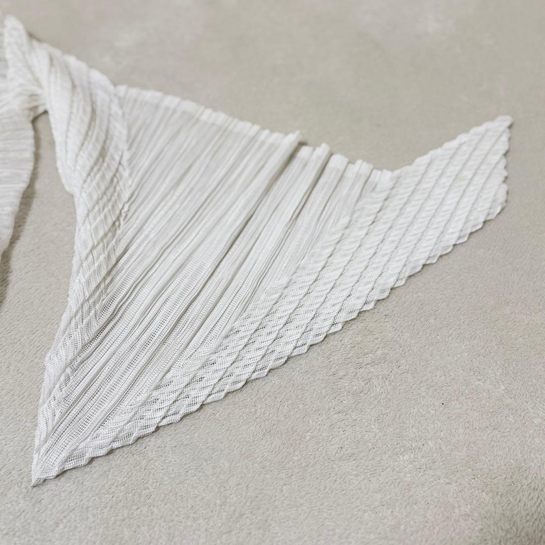 極美品✨ISSEY MIYAKE プリーツ　変形　チュニック　ホワイト　長袖