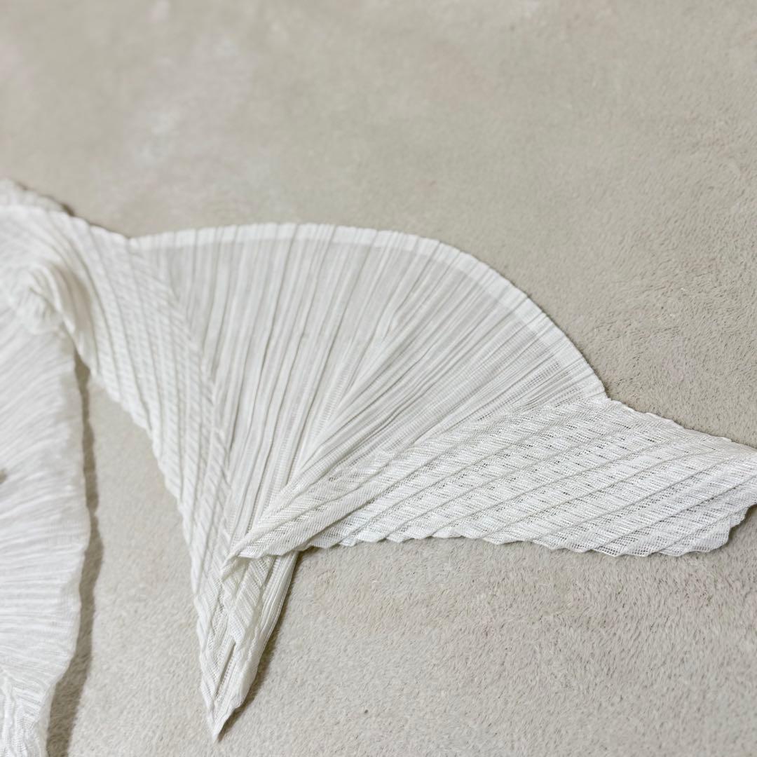 極美品✨ISSEY MIYAKE プリーツ　変形　チュニック　ホワイト　長袖