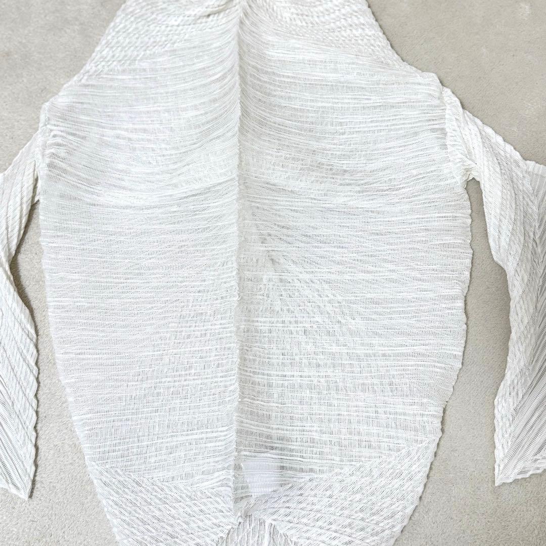 極美品✨ISSEY MIYAKE プリーツ　変形　チュニック　ホワイト　長袖