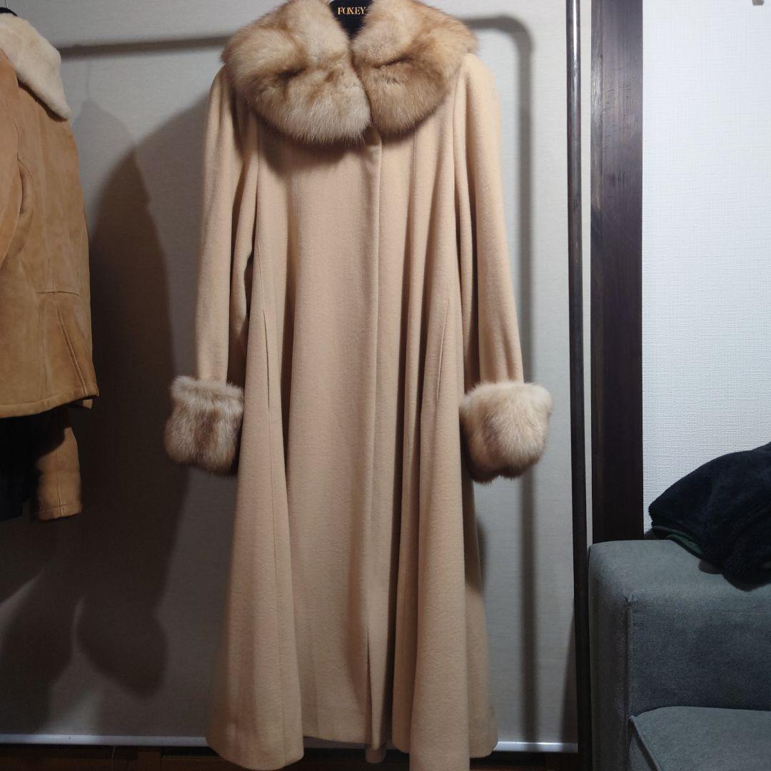 FOXEY/フォクシーブティック　ゴールデンセーブル　ファー　ロングコート　F