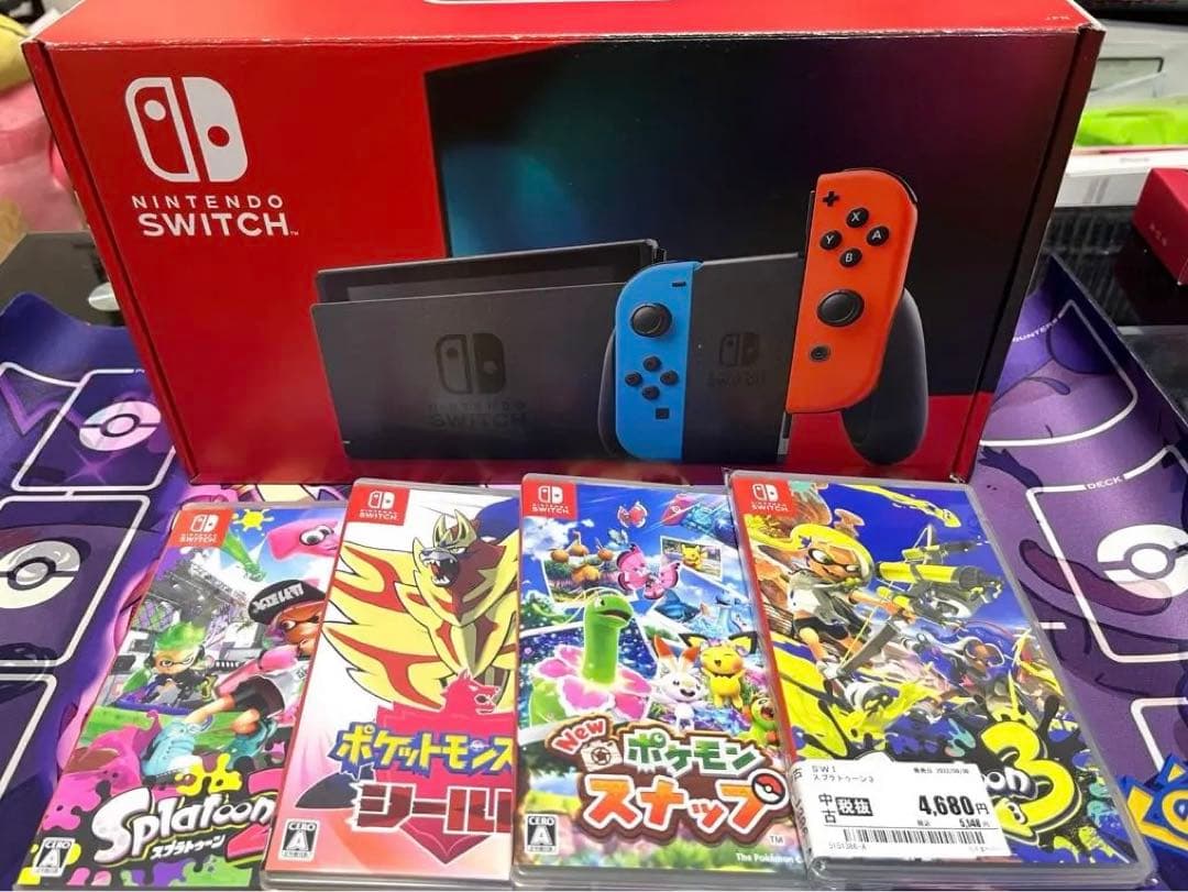 ニンテンドーswitch本体　ソフト4本　おまけ付き