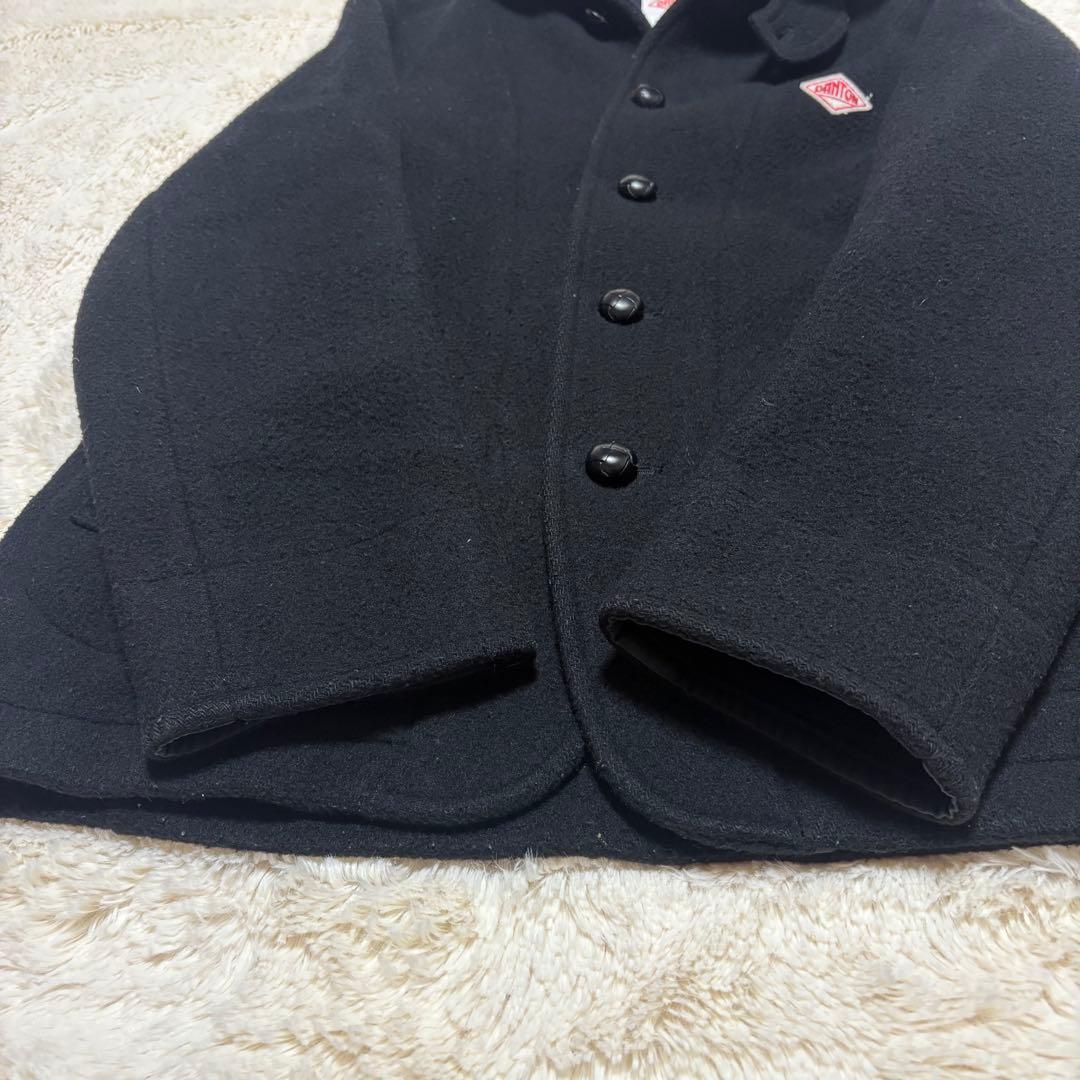 DANTON ダントン ウールモッサ コート ピーコート 42 丸襟　ブラック