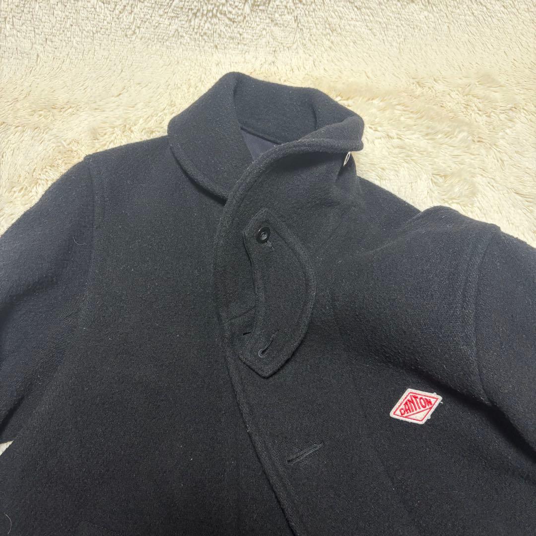 DANTON ダントン ウールモッサ コート ピーコート 42 丸襟　ブラック