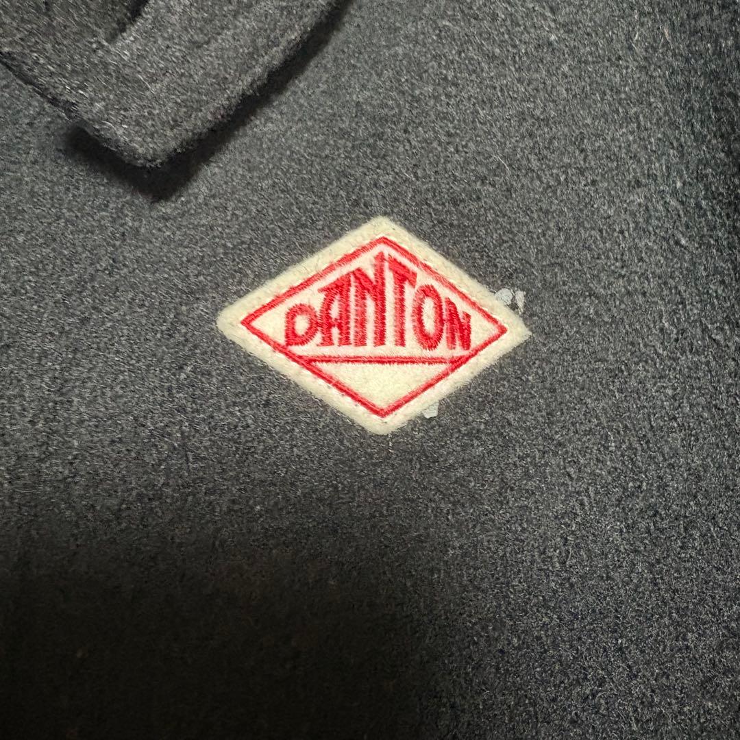 DANTON ダントン ウールモッサ コート ピーコート 42 丸襟　ブラック