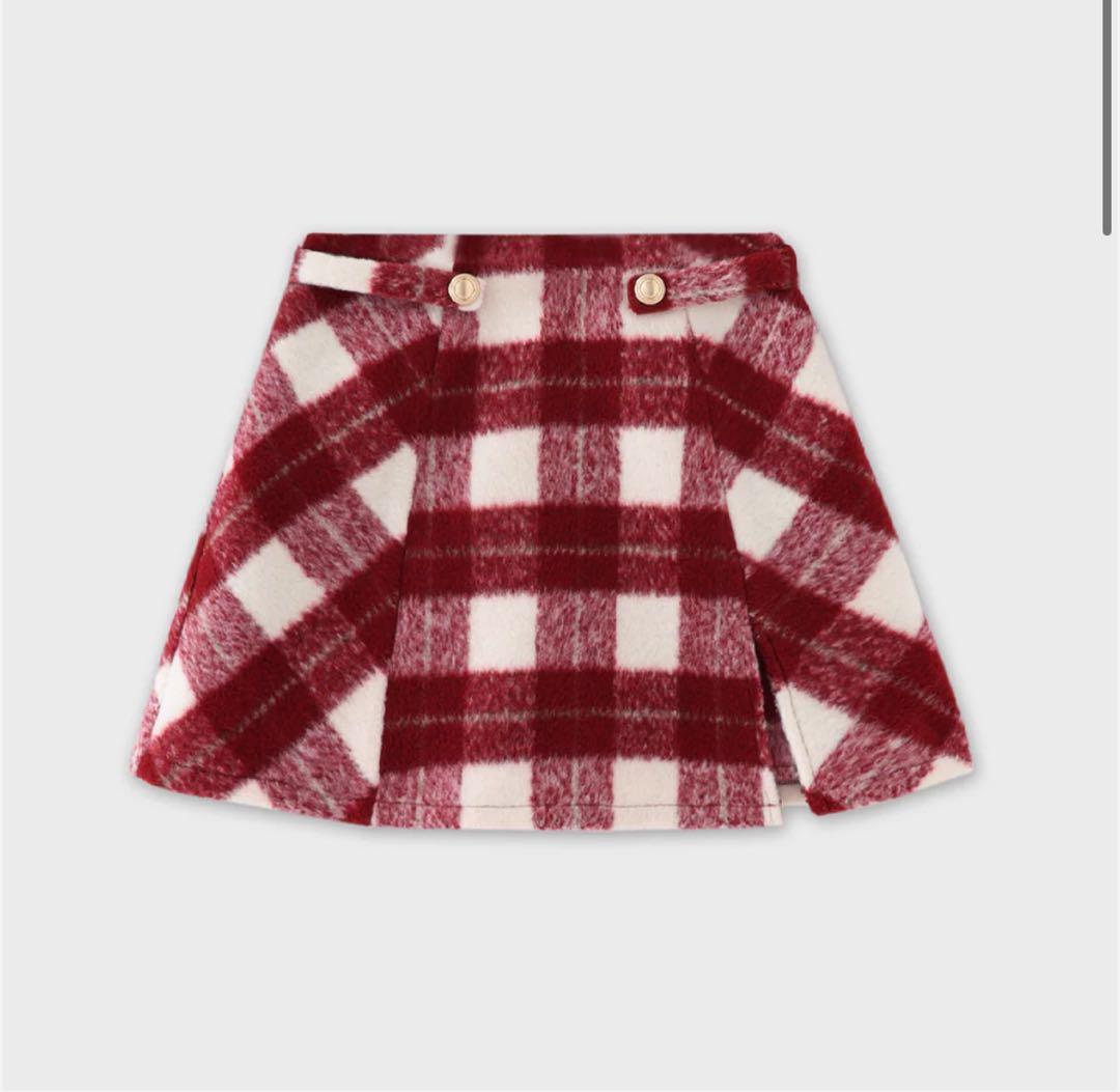 エムミーエメ Light shaggy check mini skirt