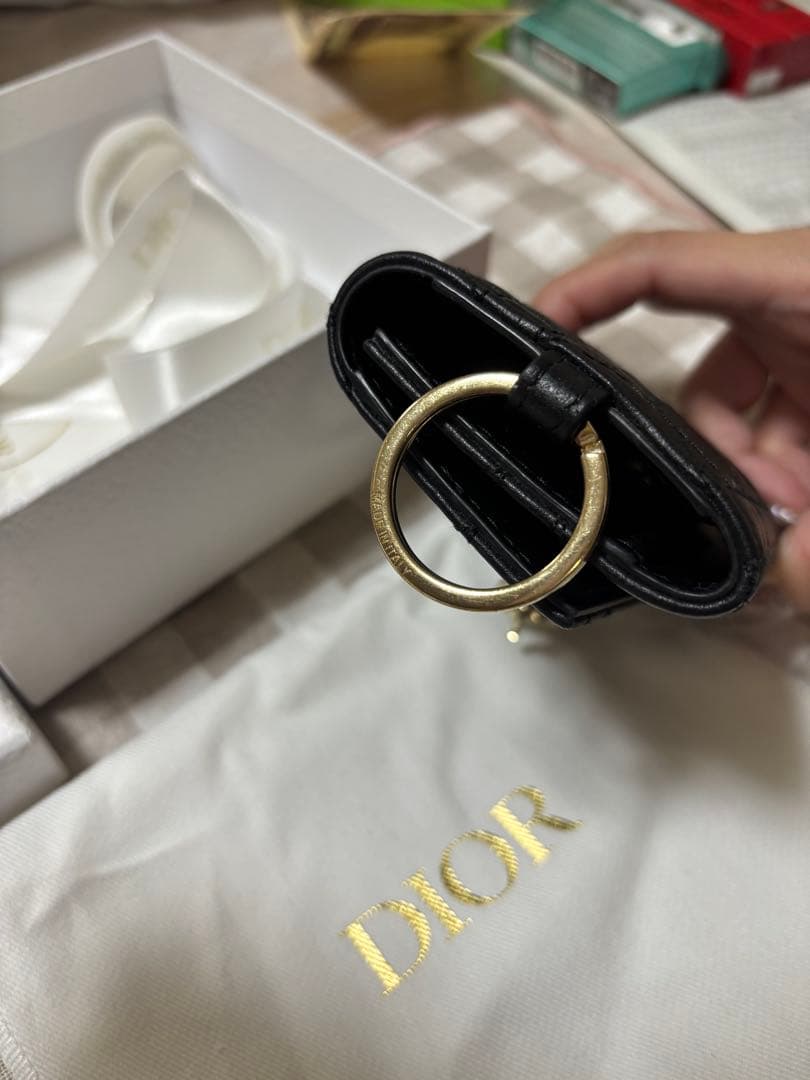 Dior ブラック キルティングキーケース