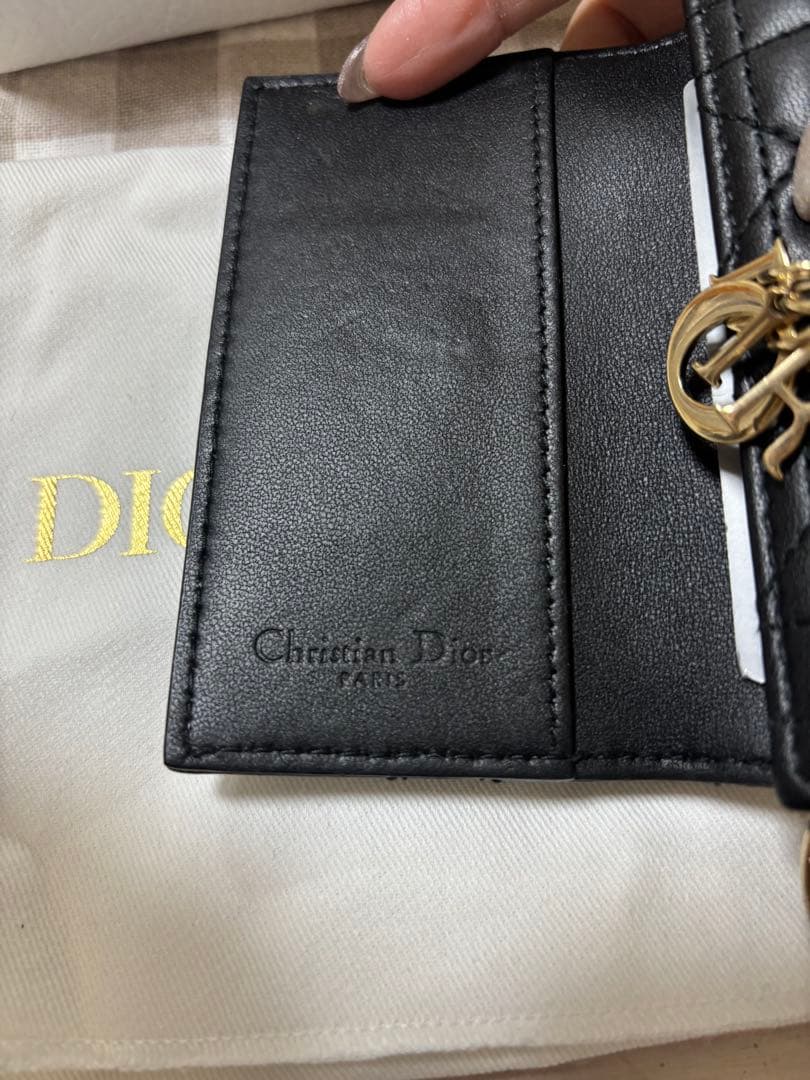 Dior ブラック キルティングキーケース