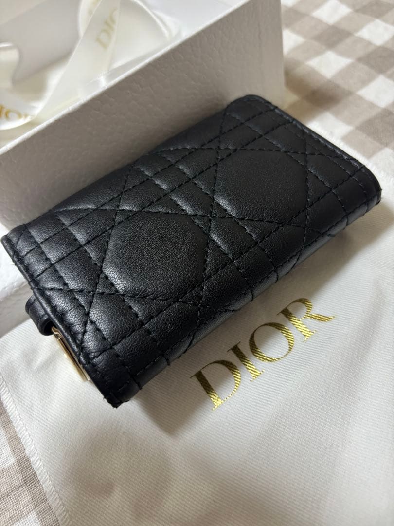 Dior ブラック キルティングキーケース