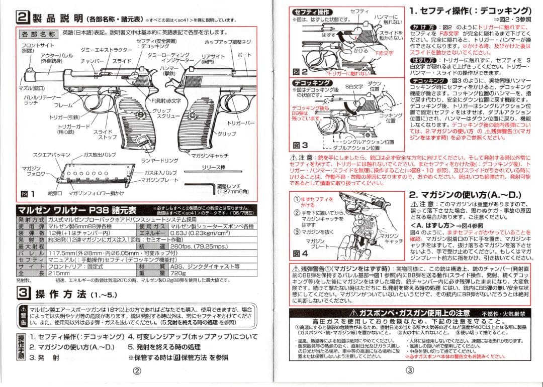【マルゼン】ワルサーP38 プローパックシリーズ （ac41）ブラック