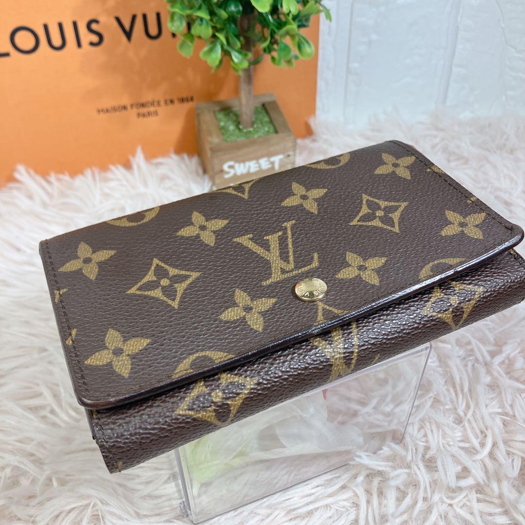 希少 美品 ルイヴィトン モノグラム ポルトフォイユ トレゾール 財布 L字