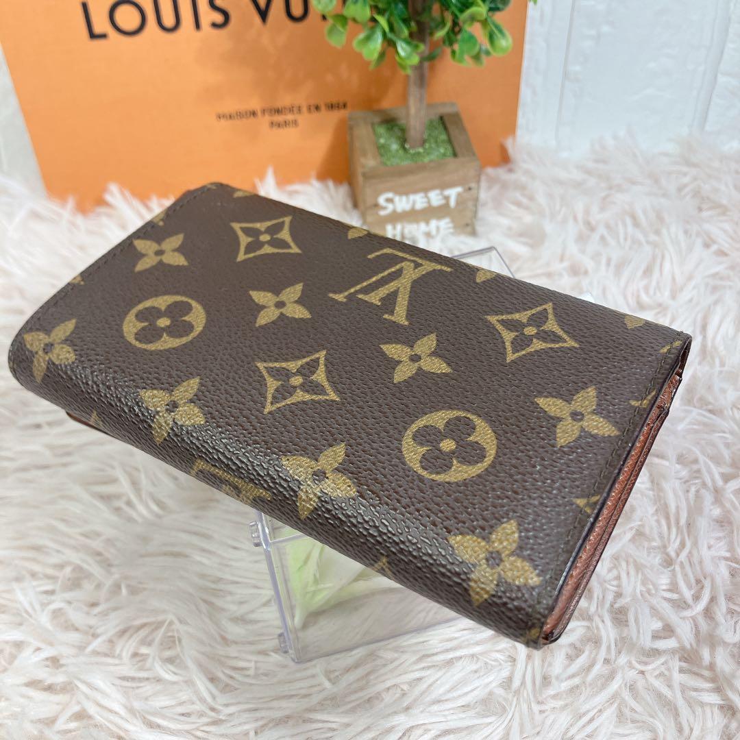 希少 美品 ルイヴィトン モノグラム ポルトフォイユ トレゾール 財布 L字