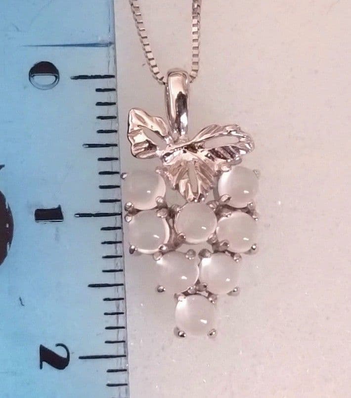 ジュエリーツツミ K10ホワイトゴールドぶどうデザインネックレス