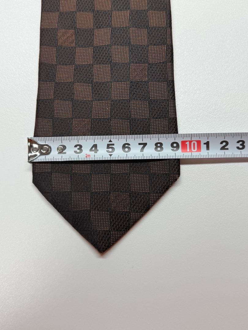 Louis Vuitton ダークブラウン チェックネクタイ