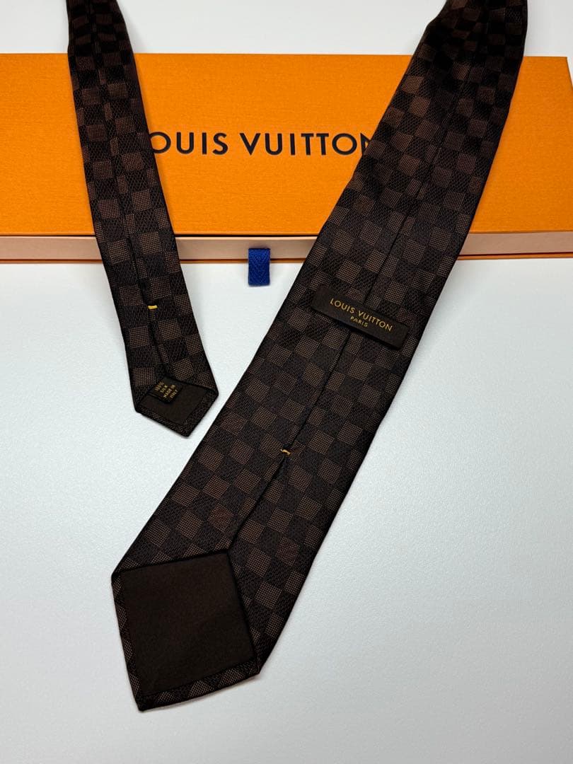 Louis Vuitton ダークブラウン チェックネクタイ