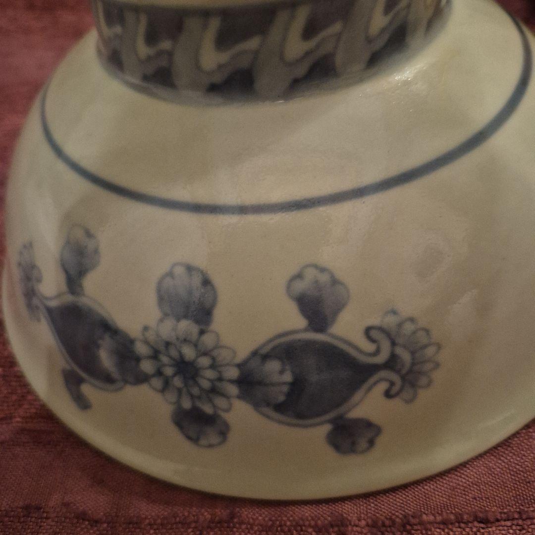 有田焼　走波　染錦菊あやめ鳥文　鉢