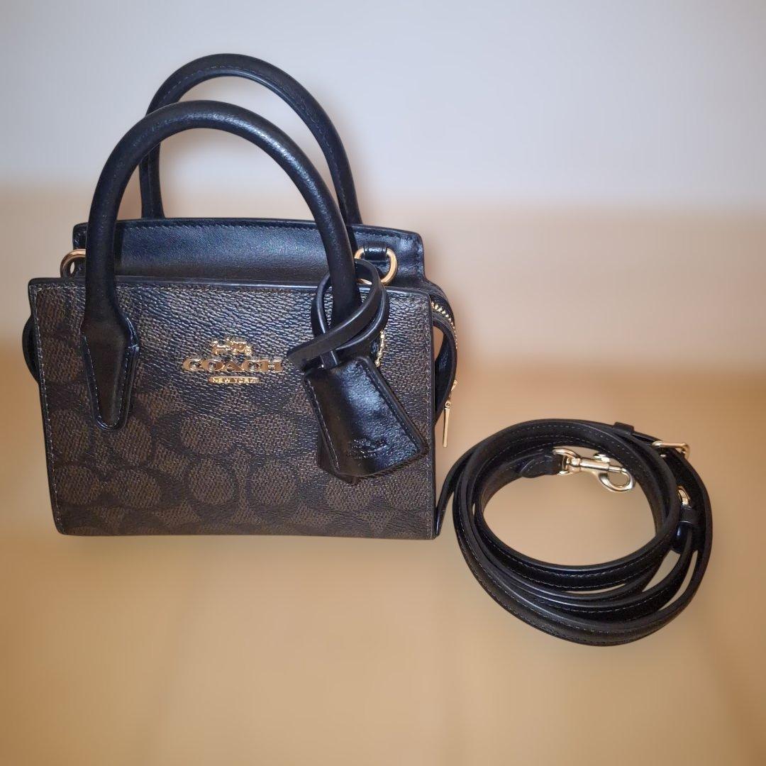 COACH ミニハンドバッグ　ブラウン シグネチャー　ショルダーバッグ　福袋