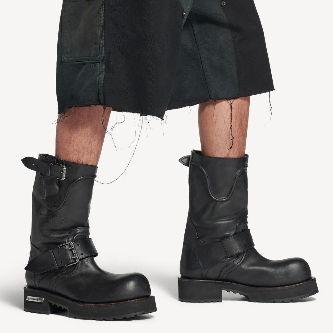 【BALENCIAGA】MENS VENOM LEATHER BOOTS 42