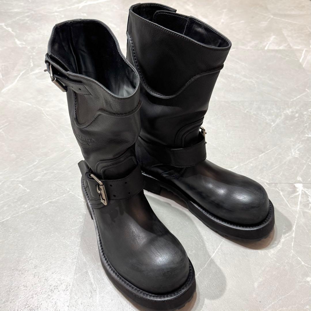 【BALENCIAGA】MENS VENOM LEATHER BOOTS 42