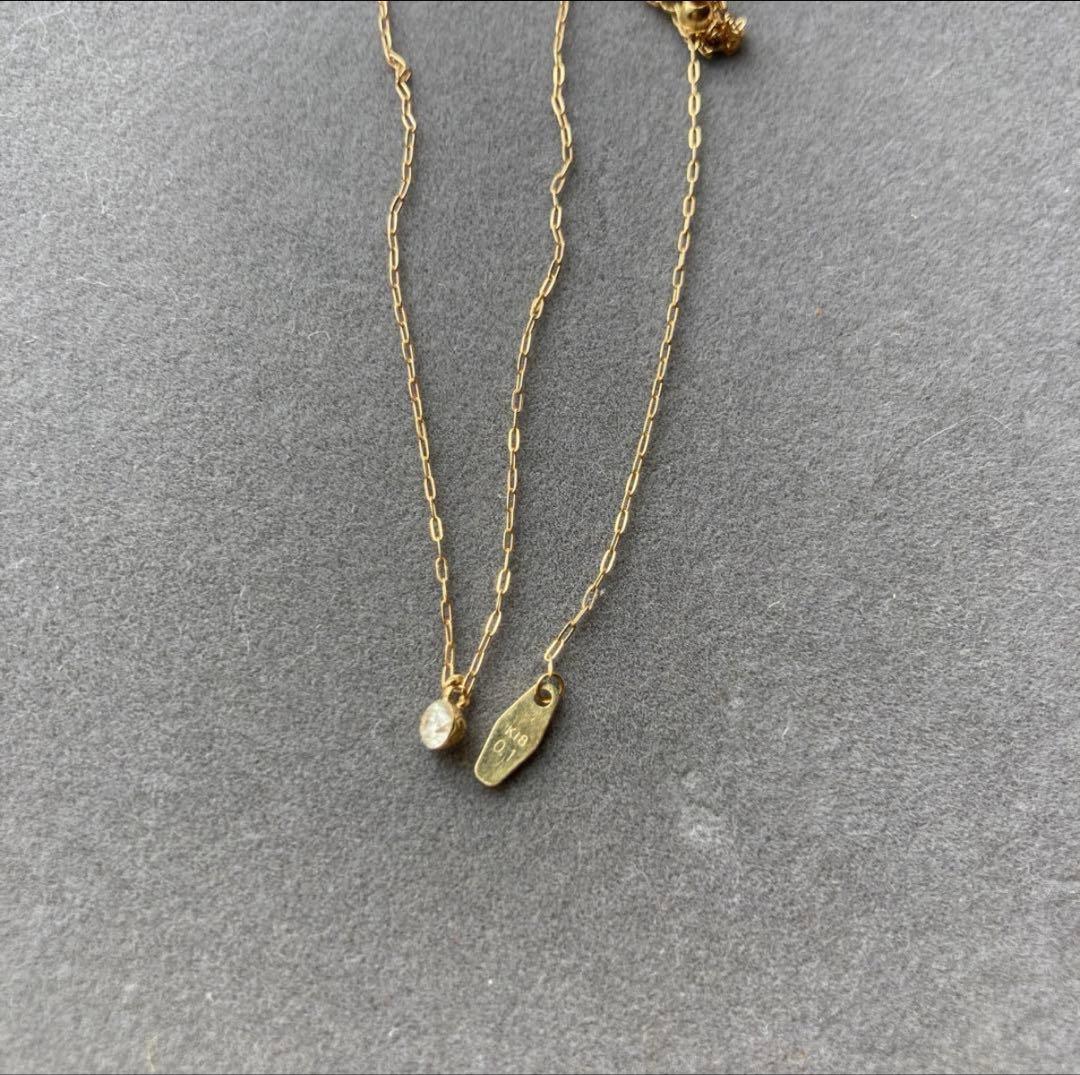 agete　一粒ダイヤネックレス　K18 0.1カラット