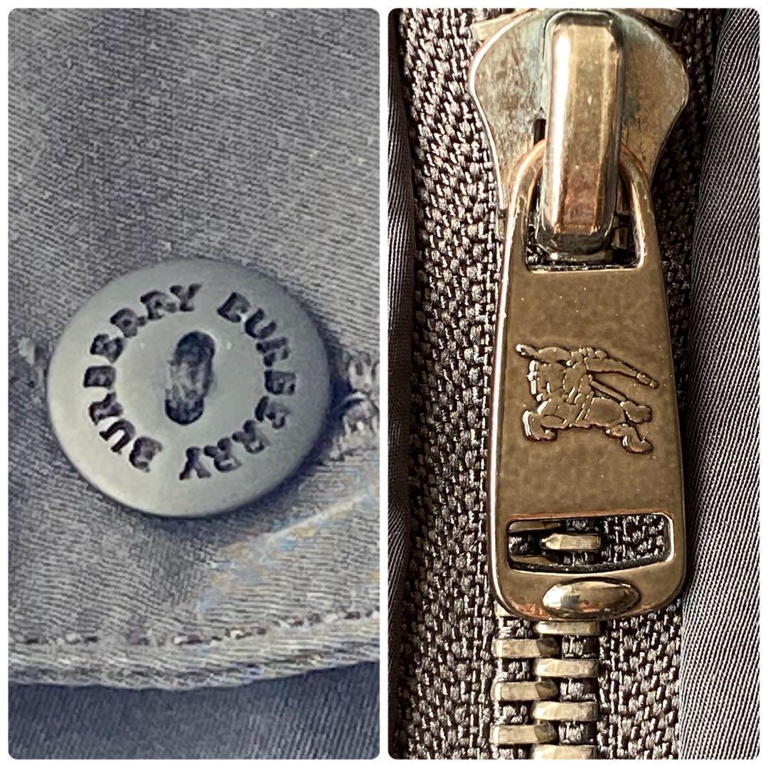 バーバリーロンドン フォックスファー シャドーチェック 中綿コート 黒