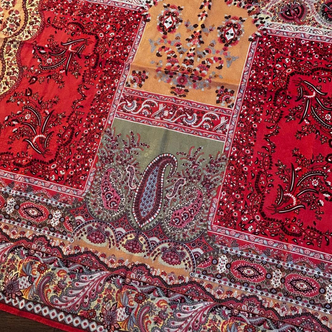 ETRO エトロ ペイズリー 大判 ストール シルク ウール　イタリア製　正方形