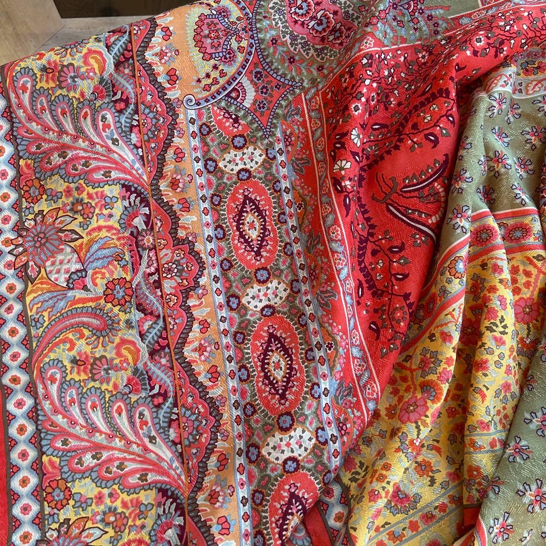 ETRO エトロ ペイズリー 大判 ストール シルク ウール　イタリア製　正方形