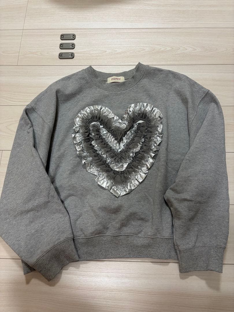 poppy HEART TULLE SWEATSHIRT ハート スウェット