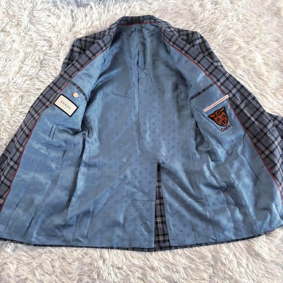 美品✨現行‼️グッチ スリーピース チェック セットアップスーツ メンズ L相当