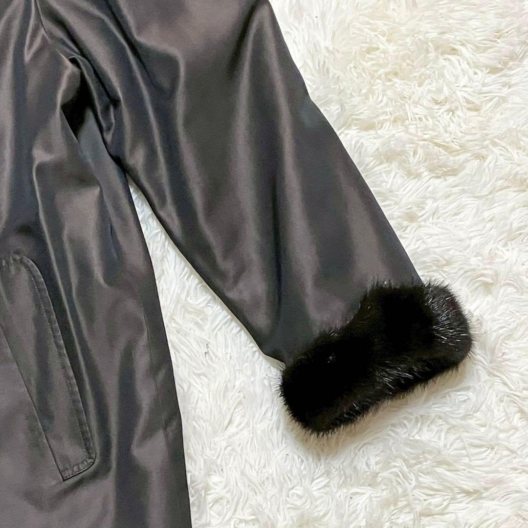 kanebo silk シルク　ファー　ロングコート　アウター　上品　高級感