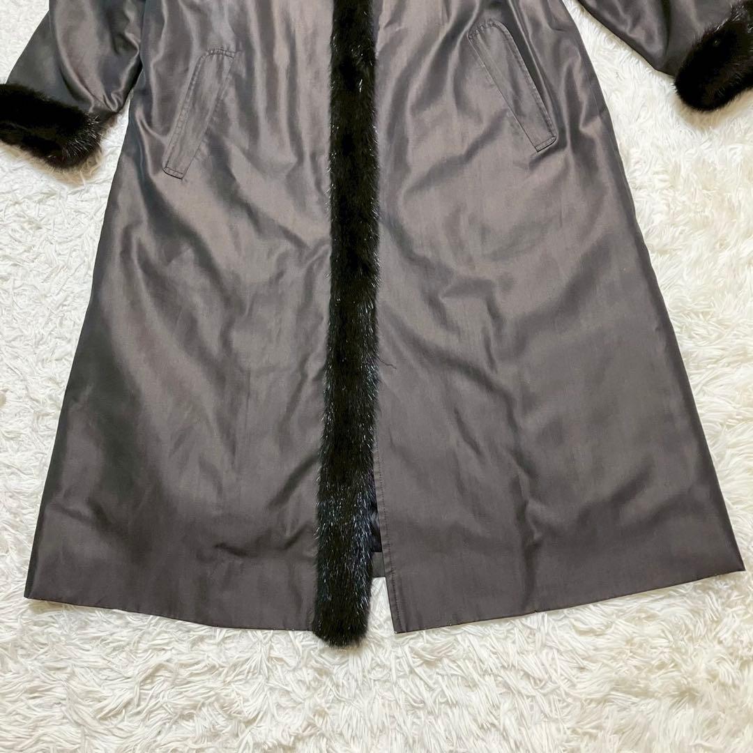 kanebo silk シルク　ファー　ロングコート　アウター　上品　高級感