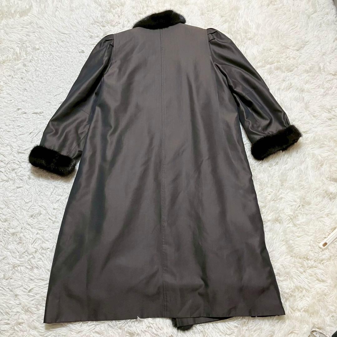 kanebo silk シルク　ファー　ロングコート　アウター　上品　高級感