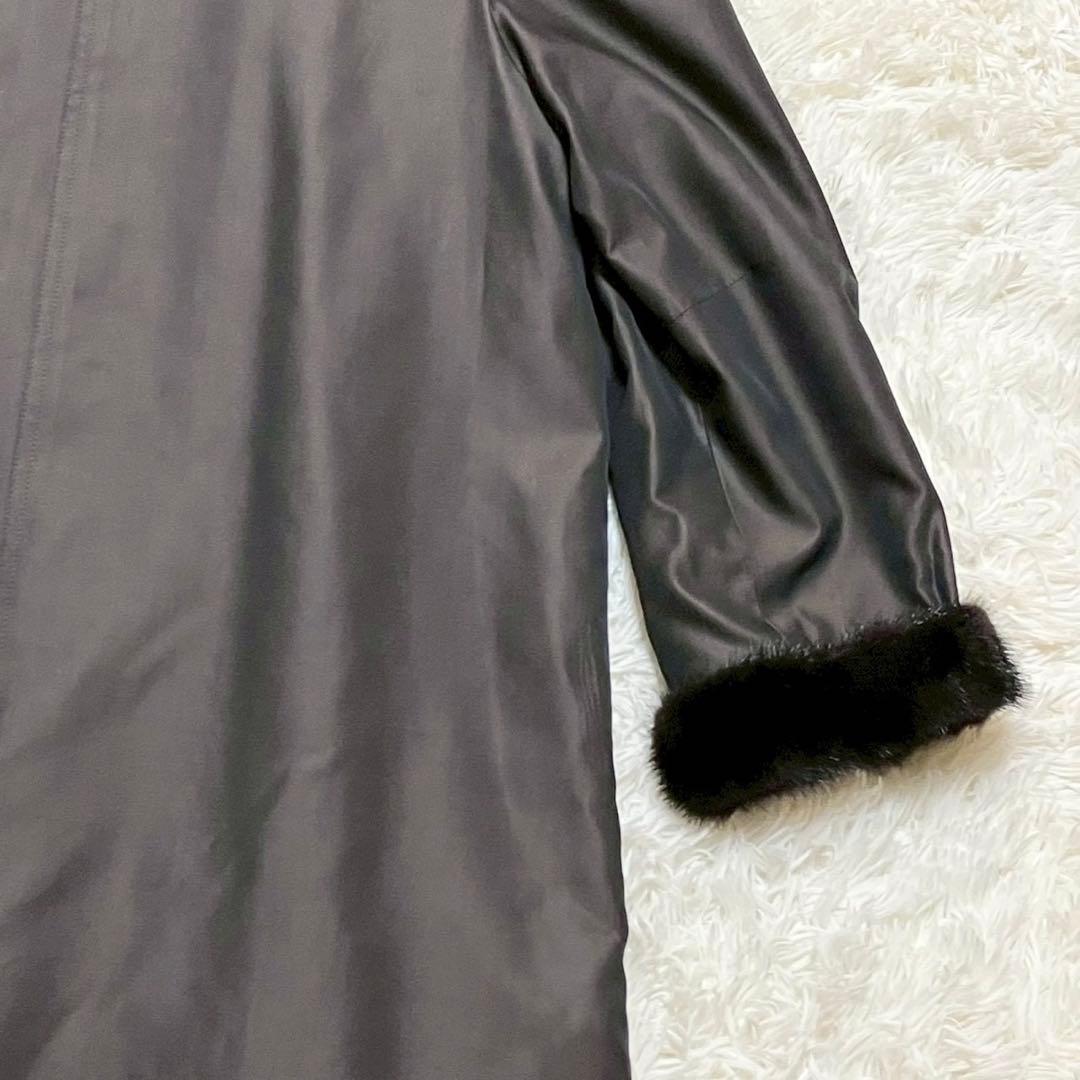 kanebo silk シルク　ファー　ロングコート　アウター　上品　高級感