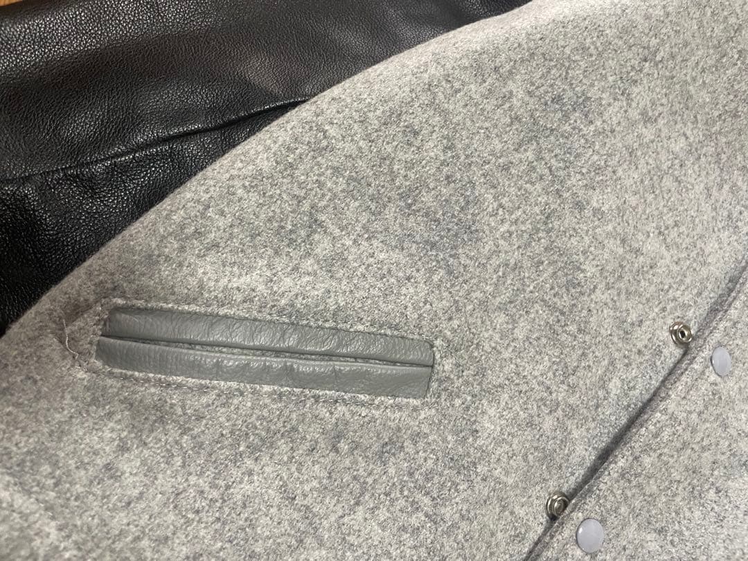 【極美品USA製】 スクーカム ×ビーバー 別注　スタジャン ウール×レザー