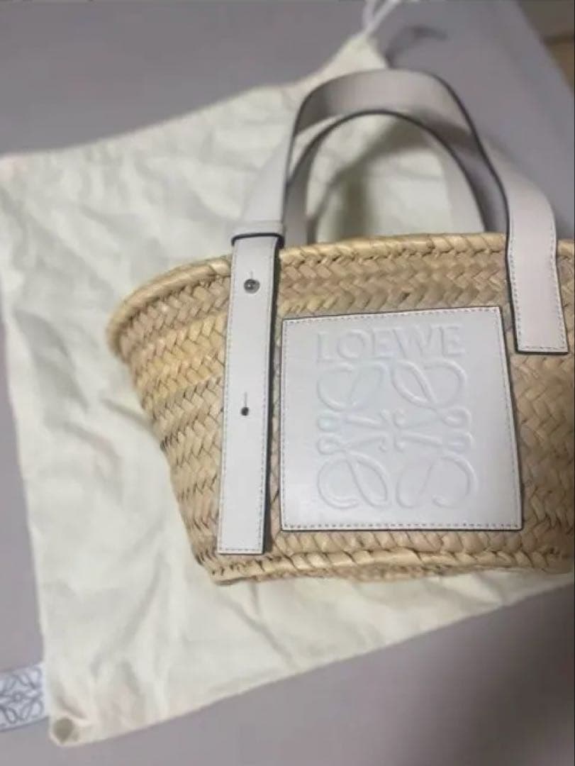 LOEWE かごバッグ ナチュラル/ホワイト