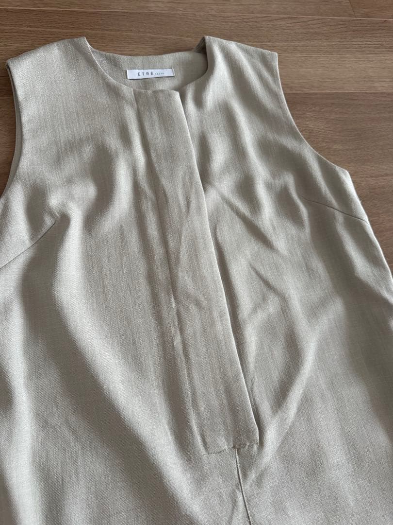 ETRÉ TOKYO ベージュ サロペット ノースリーブ